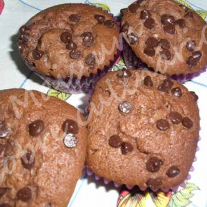 Muffins de mousse de chocolate