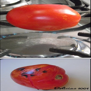 Tirando a pele do tomate