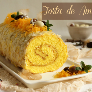 Torta de Amêndoa (Almond Cake Roll)