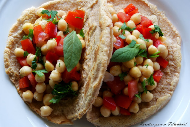 Tacos de Lentilhas com Salada de Grão