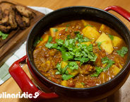 Curry de batata e ervilha