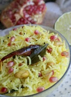 Arroz Indiano com Limão, Amendoim e Romã (vegana)