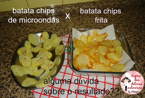 Batata chips de microondas: testando