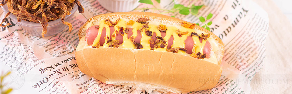 Hotdog Gourmet com Purê Aligot com Queijo e Cebola Crisp!