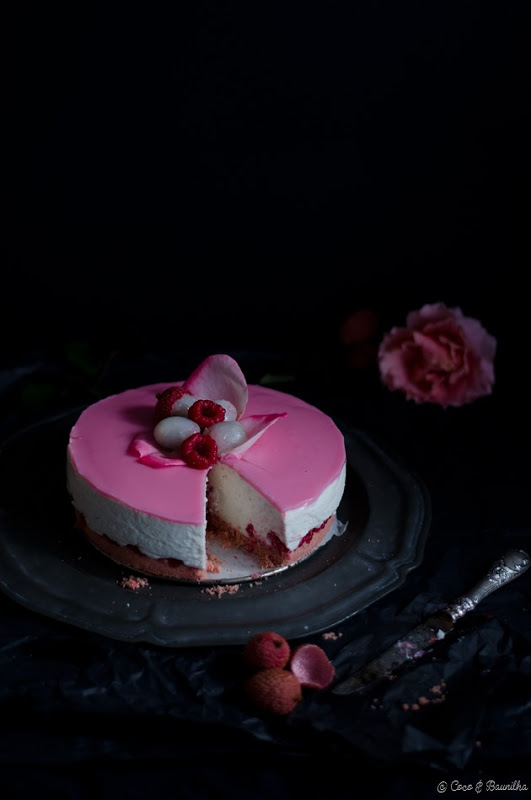 Cheesecake Ispahan - líchia, rosa e framboesa