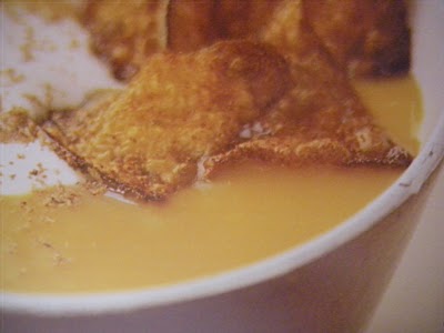 Sopa de Abóbora com abóbora frita