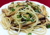 Espaguete com Cogumelos Eryngi (vegana)
