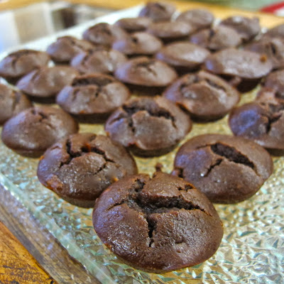 Mini-muffins de castanha e chocolate