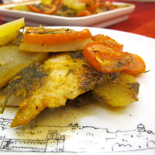 Peixe no forno à marroquina