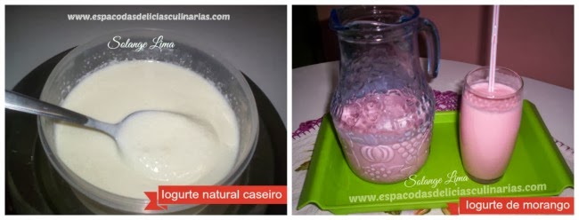 Iogurte natural e de morango caseiros