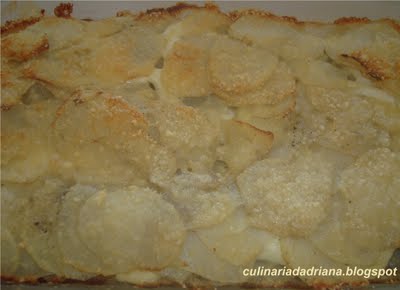 Lâminas de batatas com queijo
