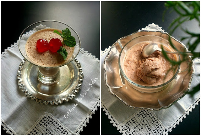 Mousse ou sorvete de chocolate ~uma só receita e duas sobremesas DIET