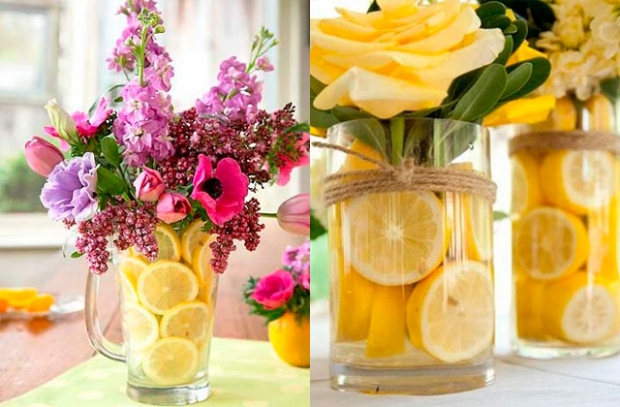 Para Alegrar e Decorar a Cozinha: Vasos com Limões e Laranjas