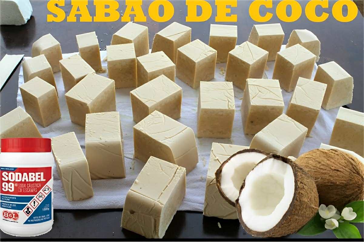 Sabão de coco caseiro da melhor qualidade feito com coco seco de verdade