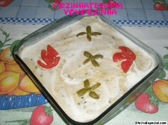 Salada de batata atum maracujá e iogurte-Para o convite pic nic da Léia