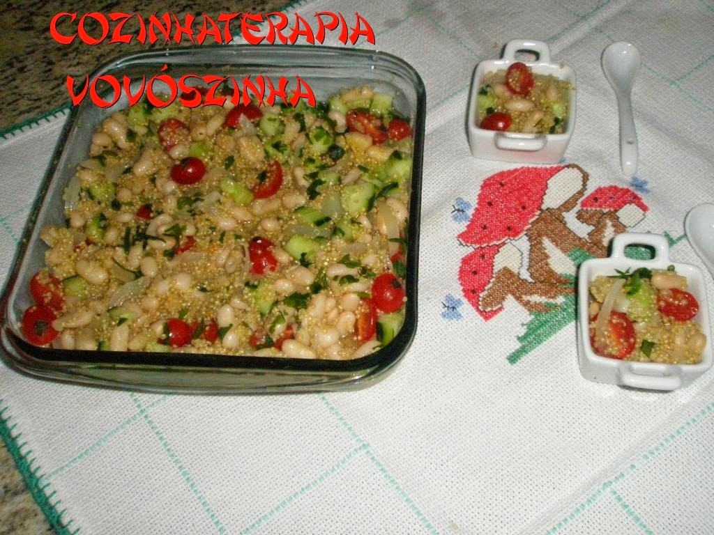 Salada de quinua com feijão branco