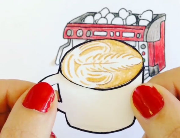 Latte Art, um stop motion feito no Instagram