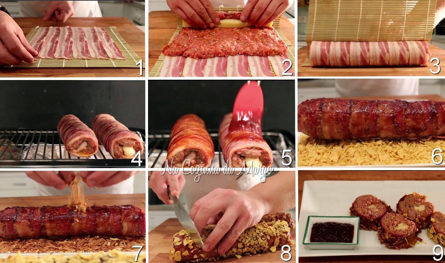 Sushi de Bacon, Carne Moída e Queijo