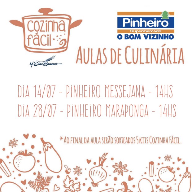 Eventos gastronômicos gratuitos no Pinheiro Supermercado a partir desta terça-feira (14)