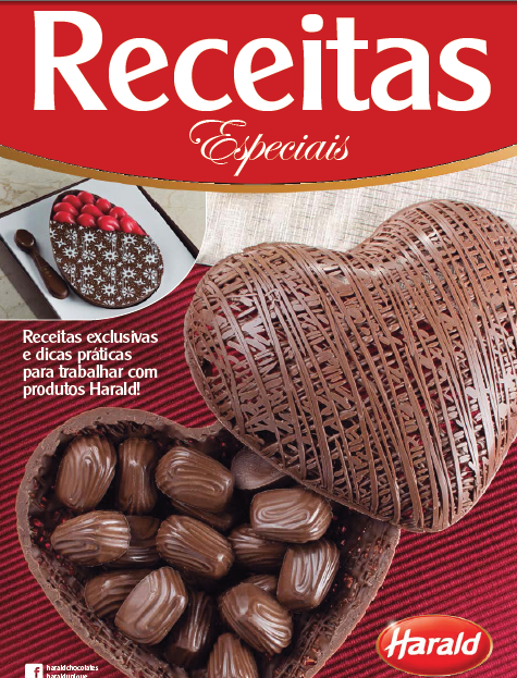 Catálogo de receitas especiais com chocolate da Harald